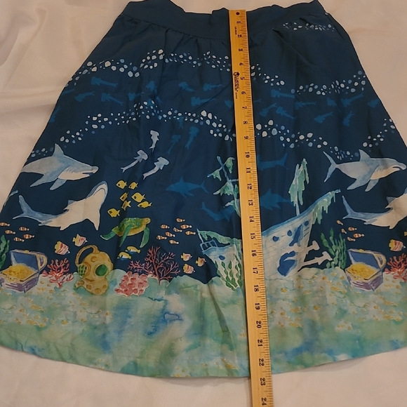 Modcloth Ocean Adventure Blue Midi Skirt-Sz-S - Picture 9 of 10